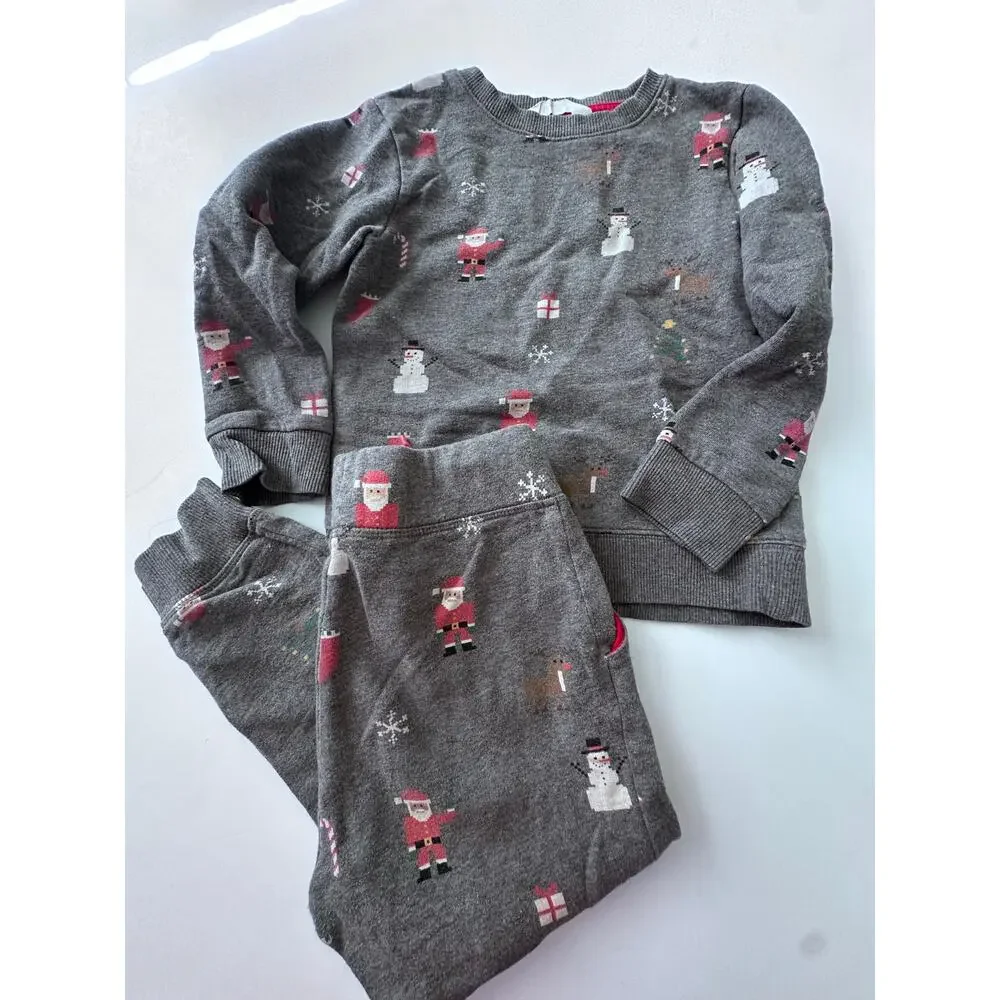 H&M Santa Sweatshirt and Trousers Set - Size 6-8 Years